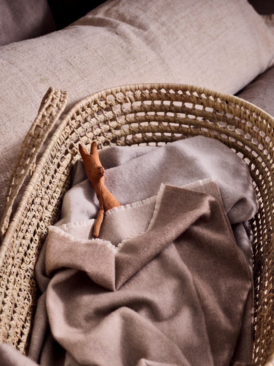 Border Baby Blanket Cashmere White Natural | Begg x Co