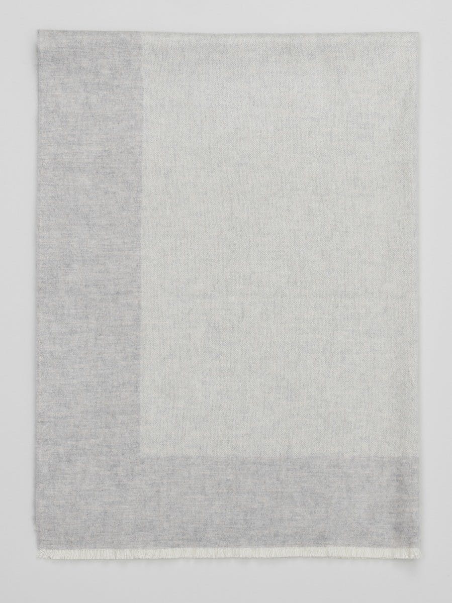Border Baby Blanket Cashmere White Grey | Begg x Co