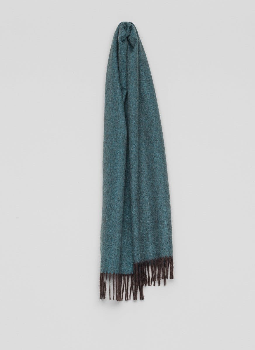Luxury Men's Cashmere Green Scarf | Begg x Co
