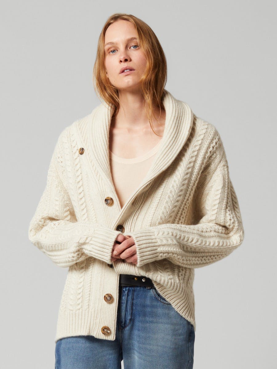Women's Aspen Bare Undyed Cashmere Knitted Cardigan by Begg x Co