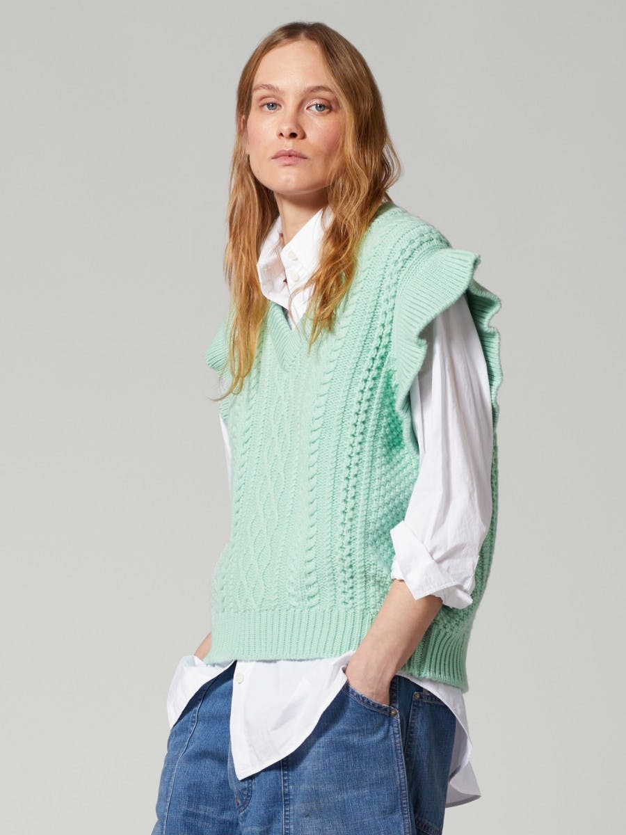 Womens Nico Cashmere Knitted Vest Mint | Begg x Co