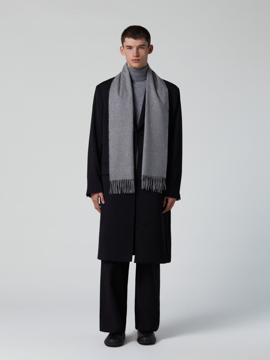 Arran Plain Men's Cashmere Small Scarf Flannel Grey | Begg x Co