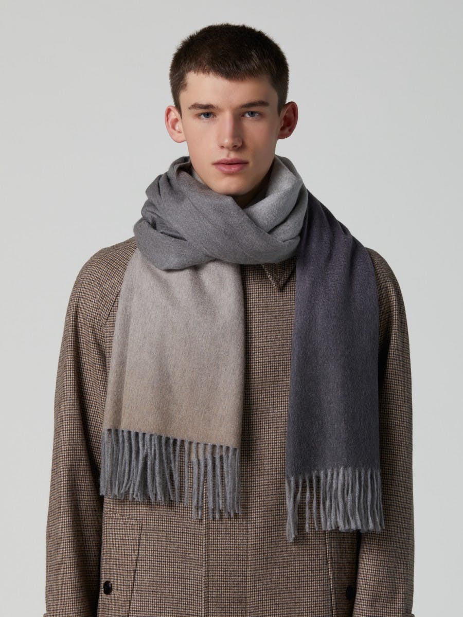 Men's Luxury Cashmere Marbled Midnight Nuance Stole| Begg x Co