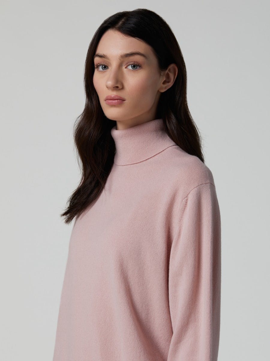 Women's Cashmere Roll Neck in Blush | Begg x Co