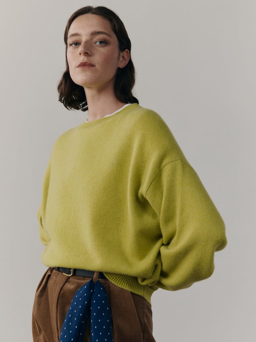 Womens Joy Slouch Cashmere Sweater Lemonade | Begg x Co