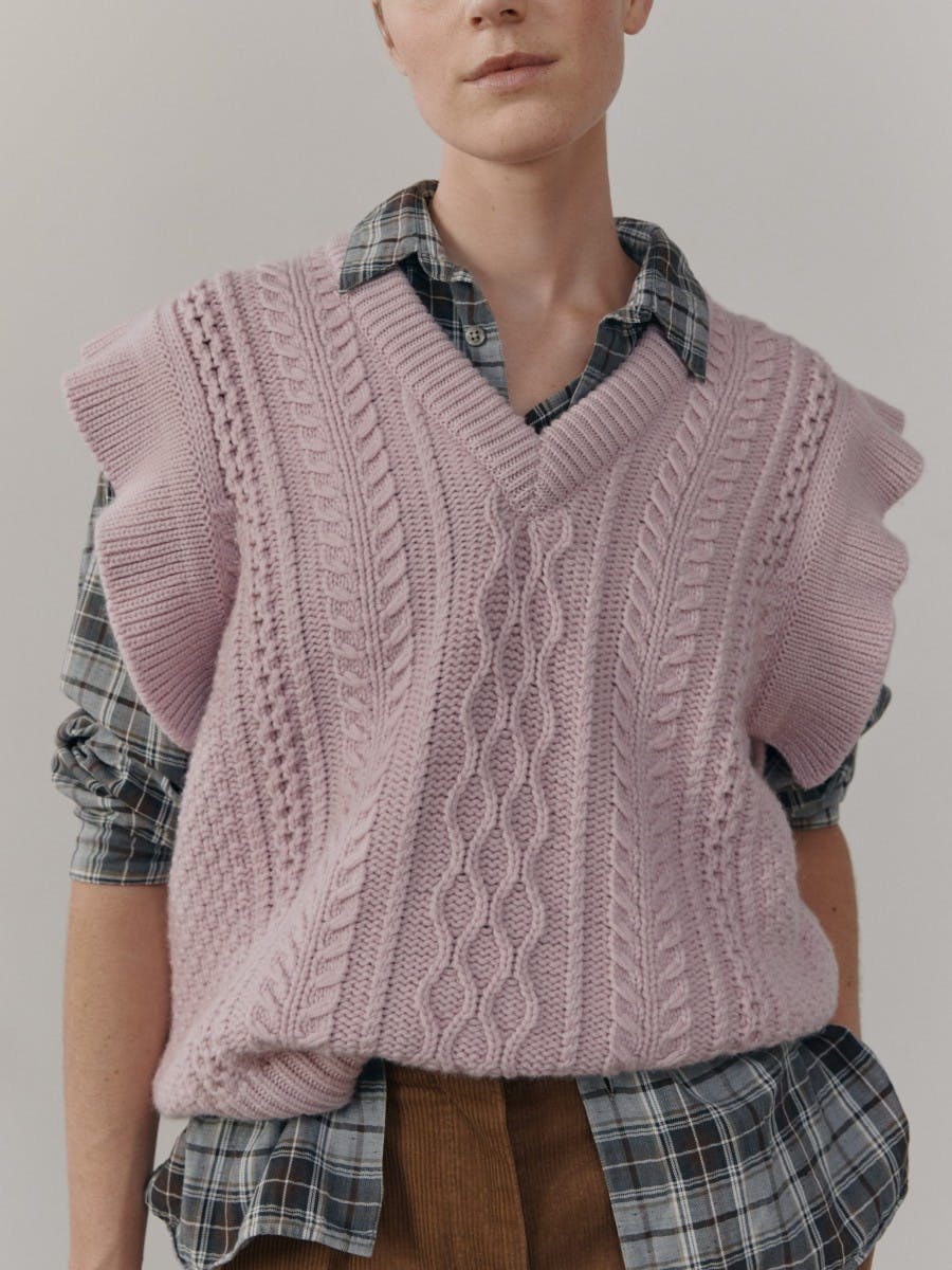 Womens Nico Cashmere Knitted Vest Blush Pink | Begg x Co