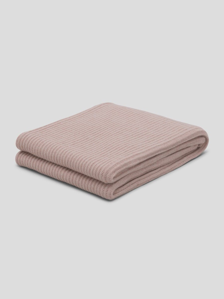 Furrow Cashmere Knitted Blanket Shell Pink | Begg x Co