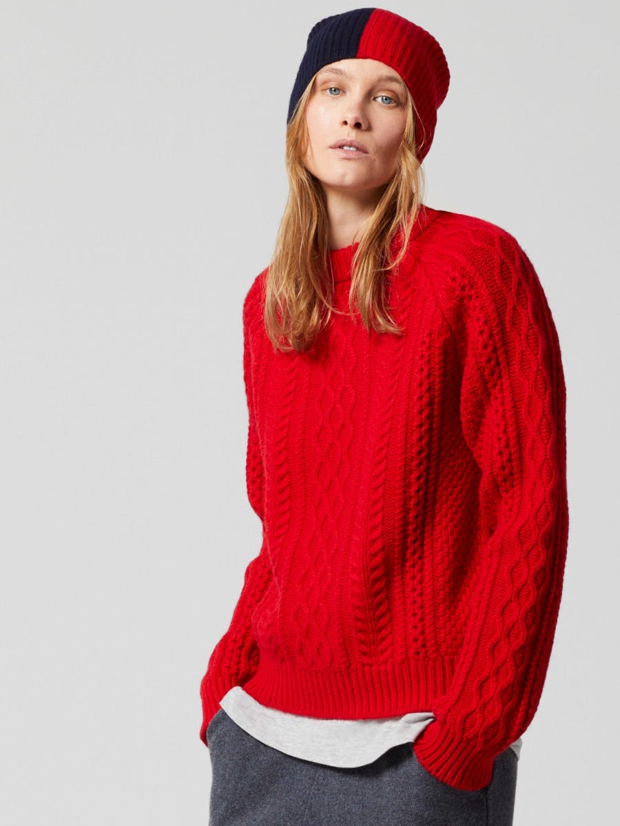 Women's Isla Cashmere Sweater Scarlet | Begg x Co