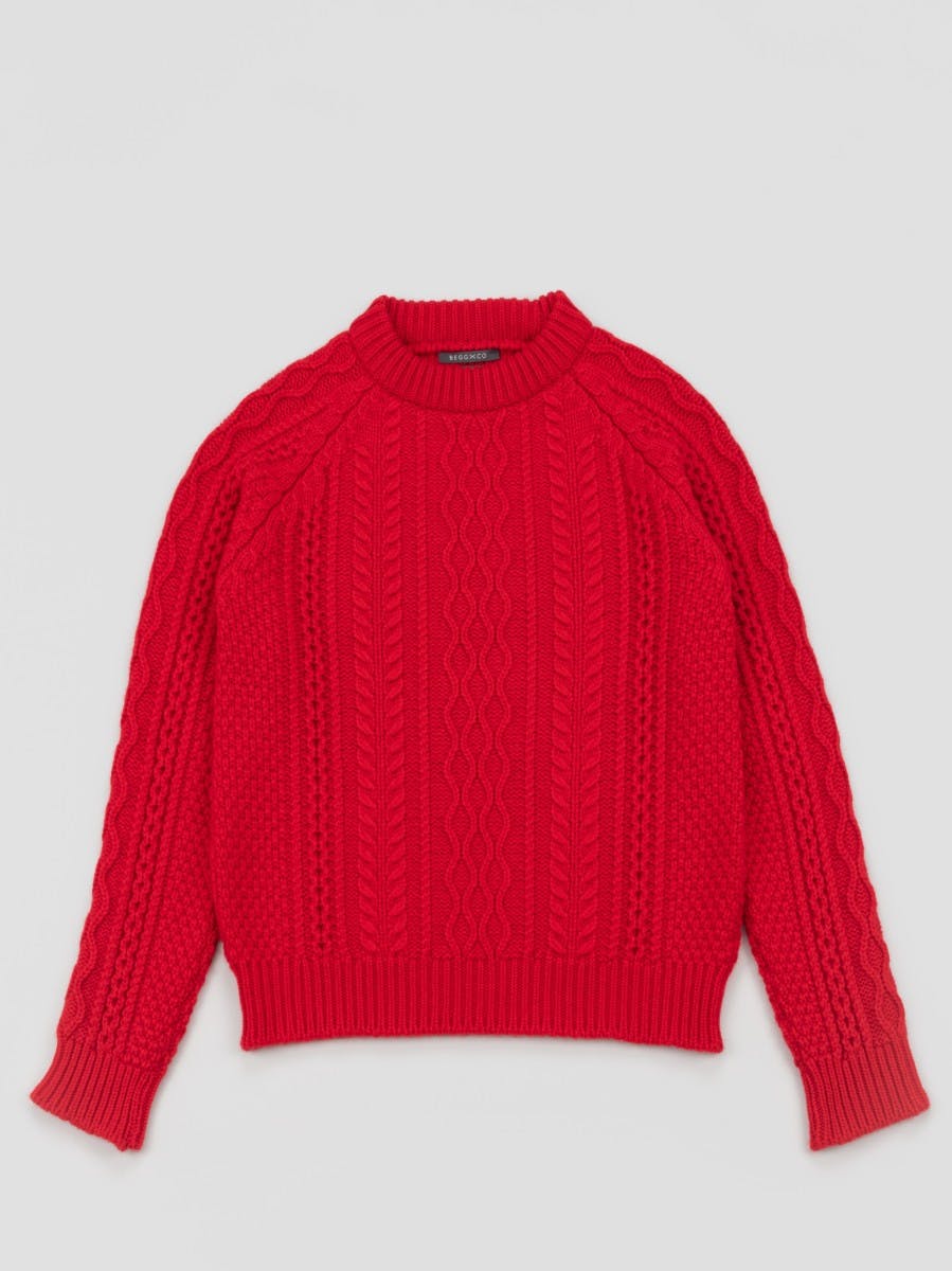 Men's Isla Cashmere Sweater Scarlet | Begg x Co
