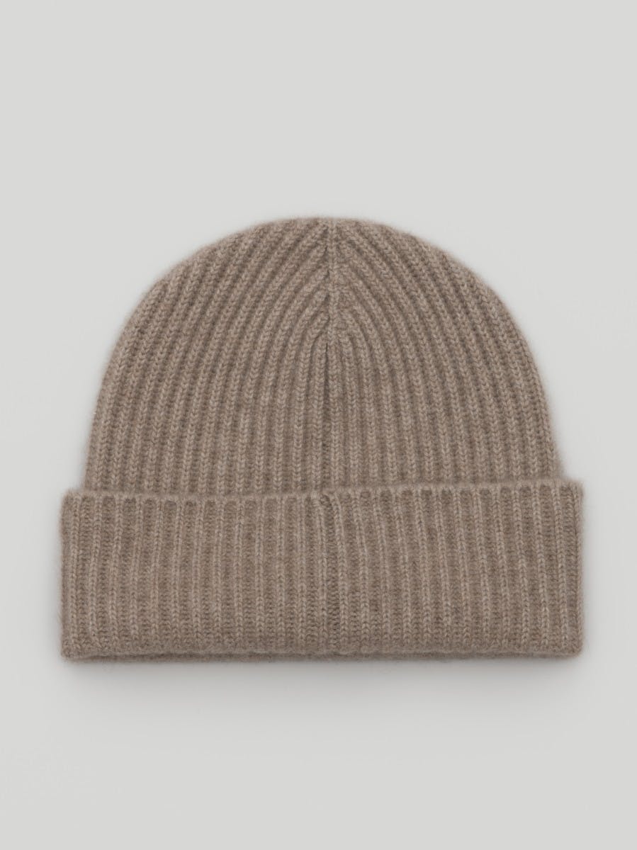 Womens Brown Undyed Cashmere Beanie | Begg x Co
