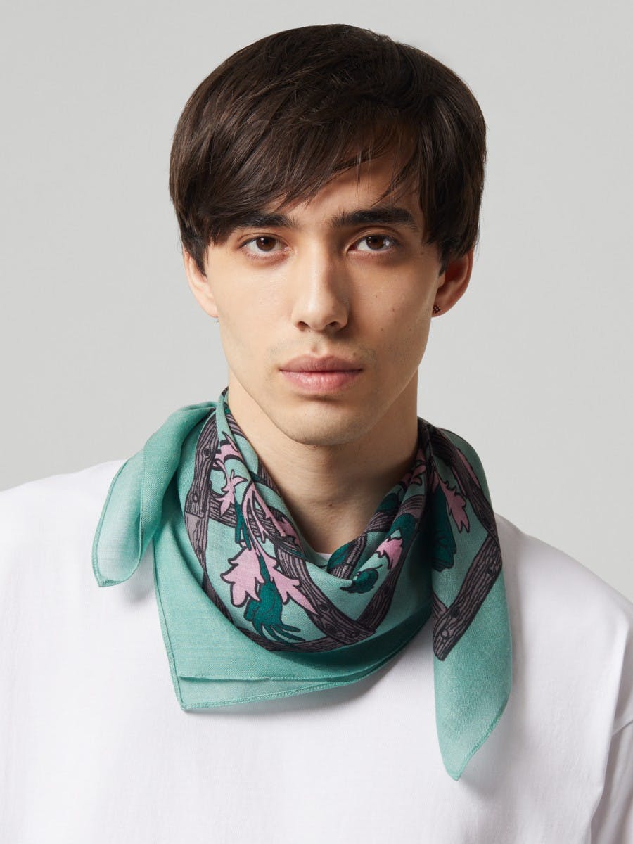 Unisex Touch Me Cashmere Square Scarf Teal | Begg x Co