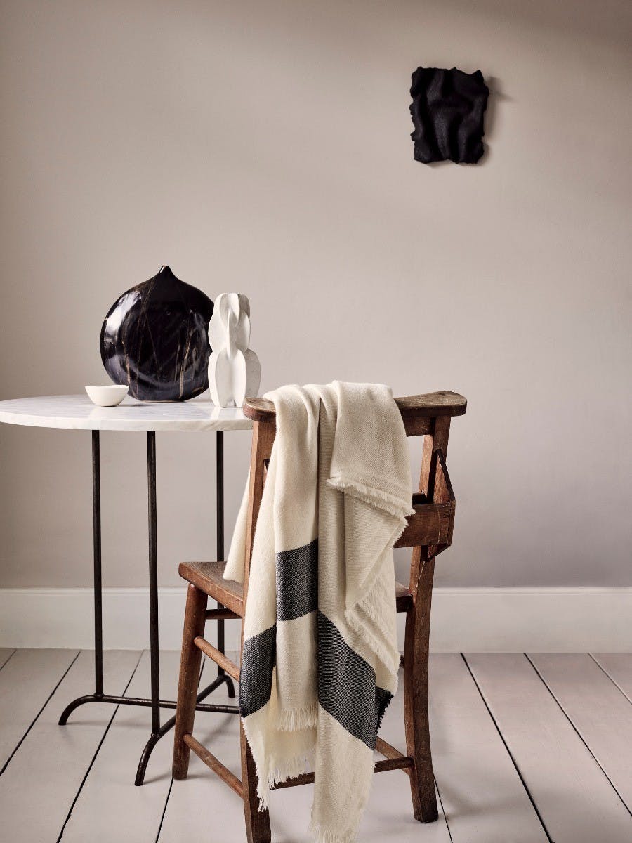 Rona Washed Voyage Cashmere Throw White | Begg x Co