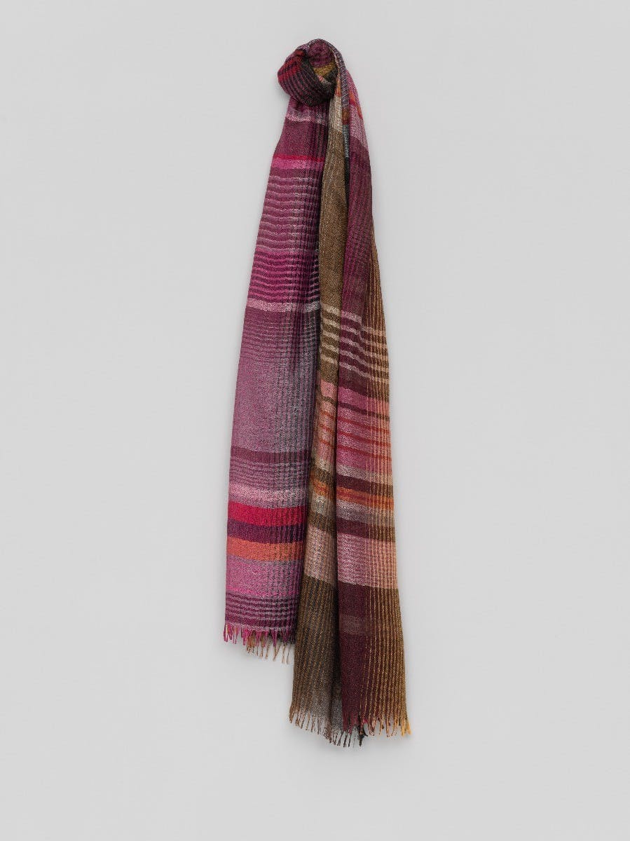 Mens Brown Pink Cashmere Silk Scarf | Begg x Co
