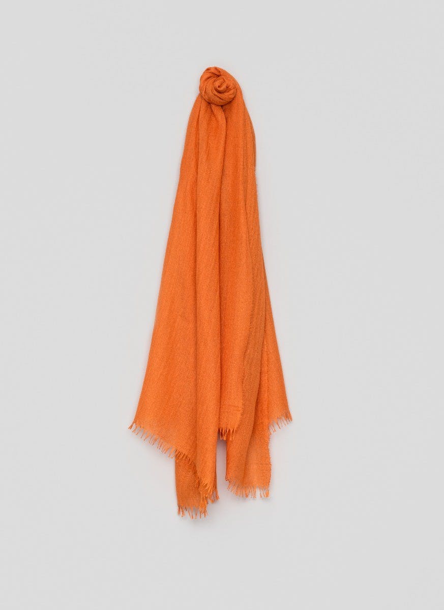 Staffa Mens Cashmere Silk Scarf Satsuma Orange | Begg x Co