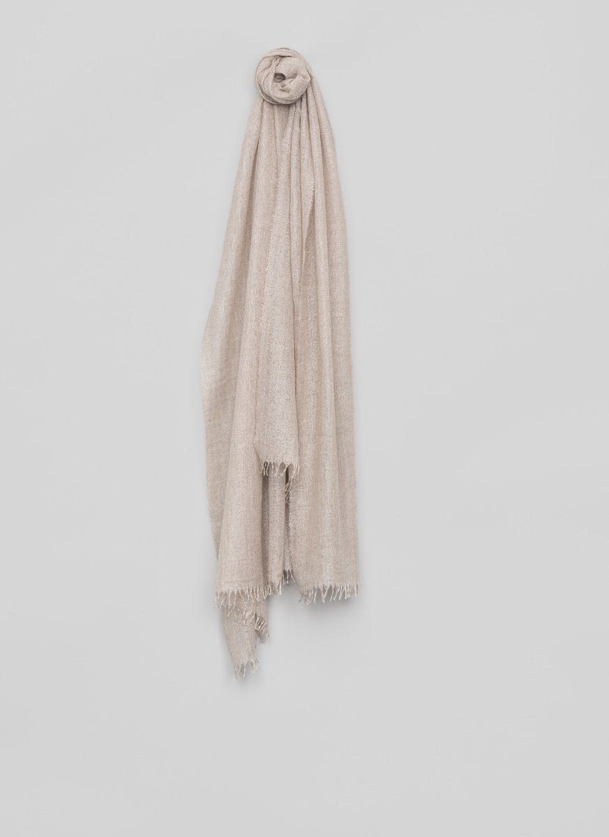 Staffa Plain Womens Cashmere Silk Scarf Stone | Begg x Co