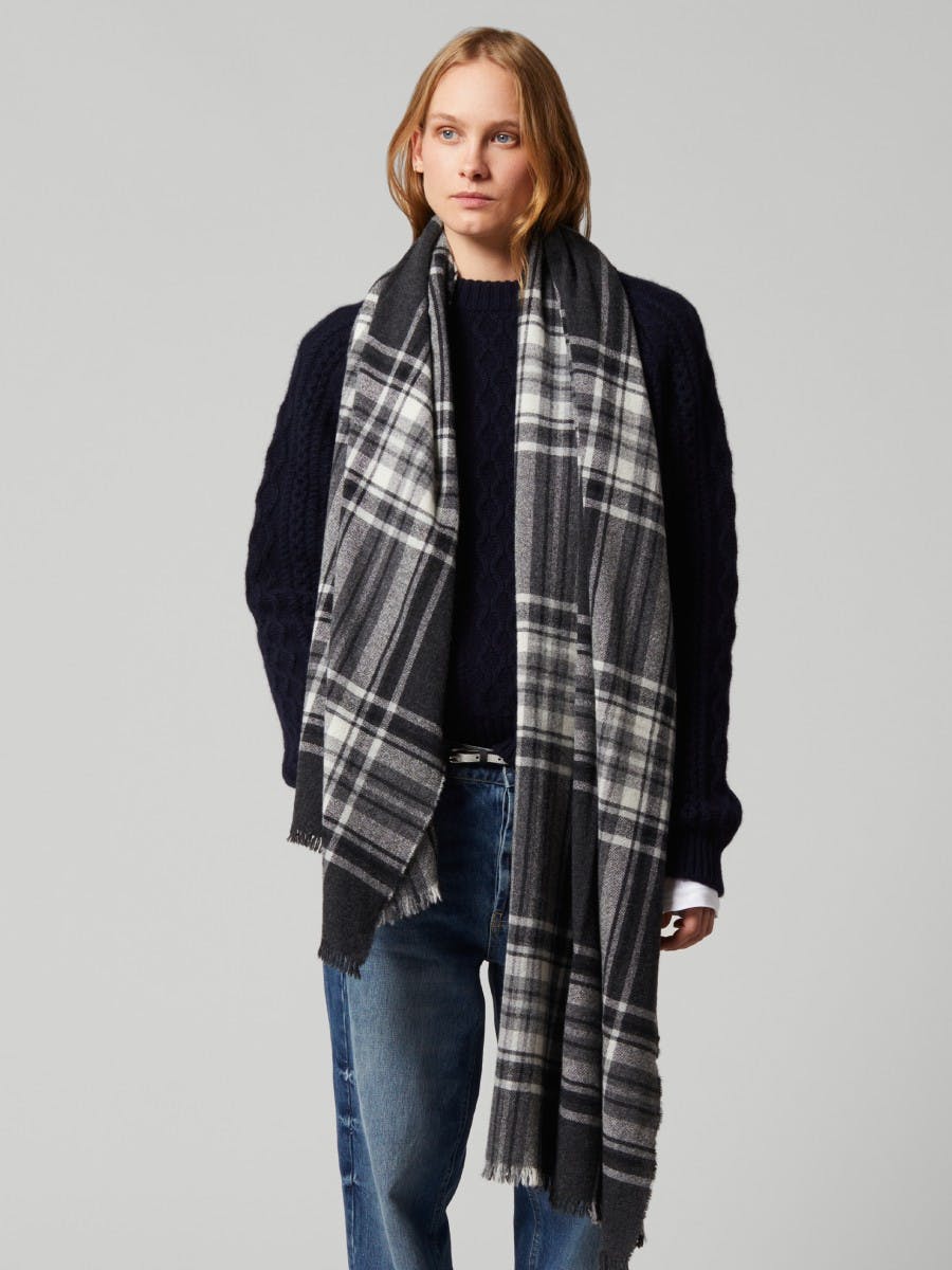Women's Washed Charcoal Oversize Scarf | Begg x Co