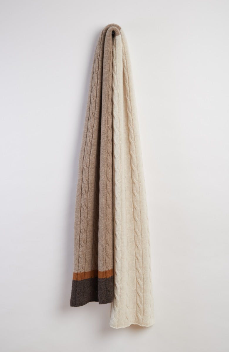 Men's Bare Undyed Multi Knitted Cashmere Stole | Begg x Co