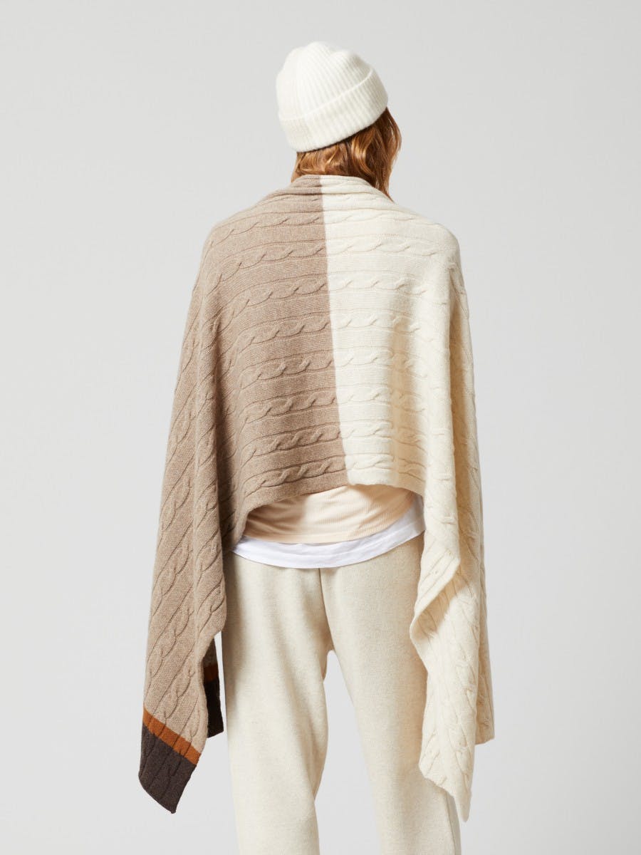 Women's Bare Undyed Multi Knitted Cashmere Stole | Begg x Co
