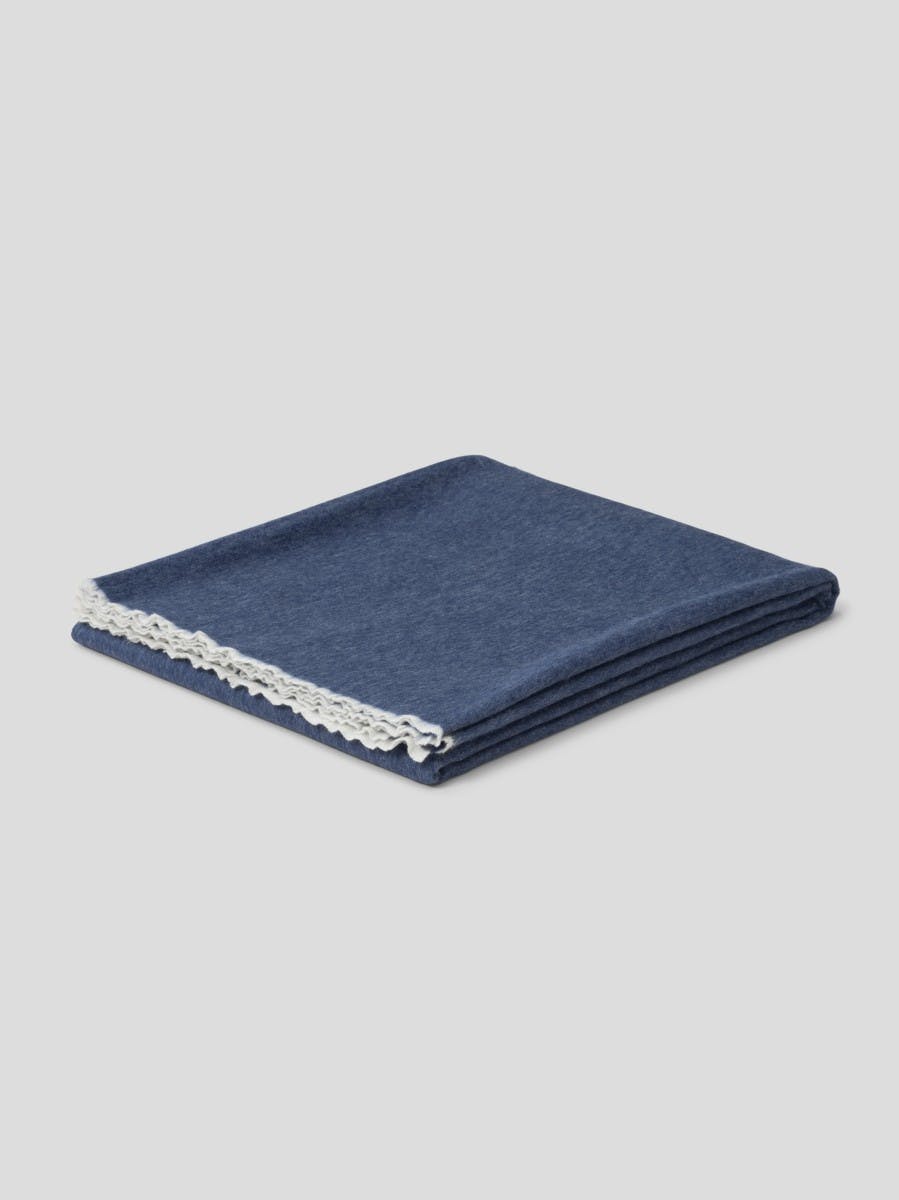 Vale Kosi Lambswool Cashmere Blanket Blue| Begg x Co