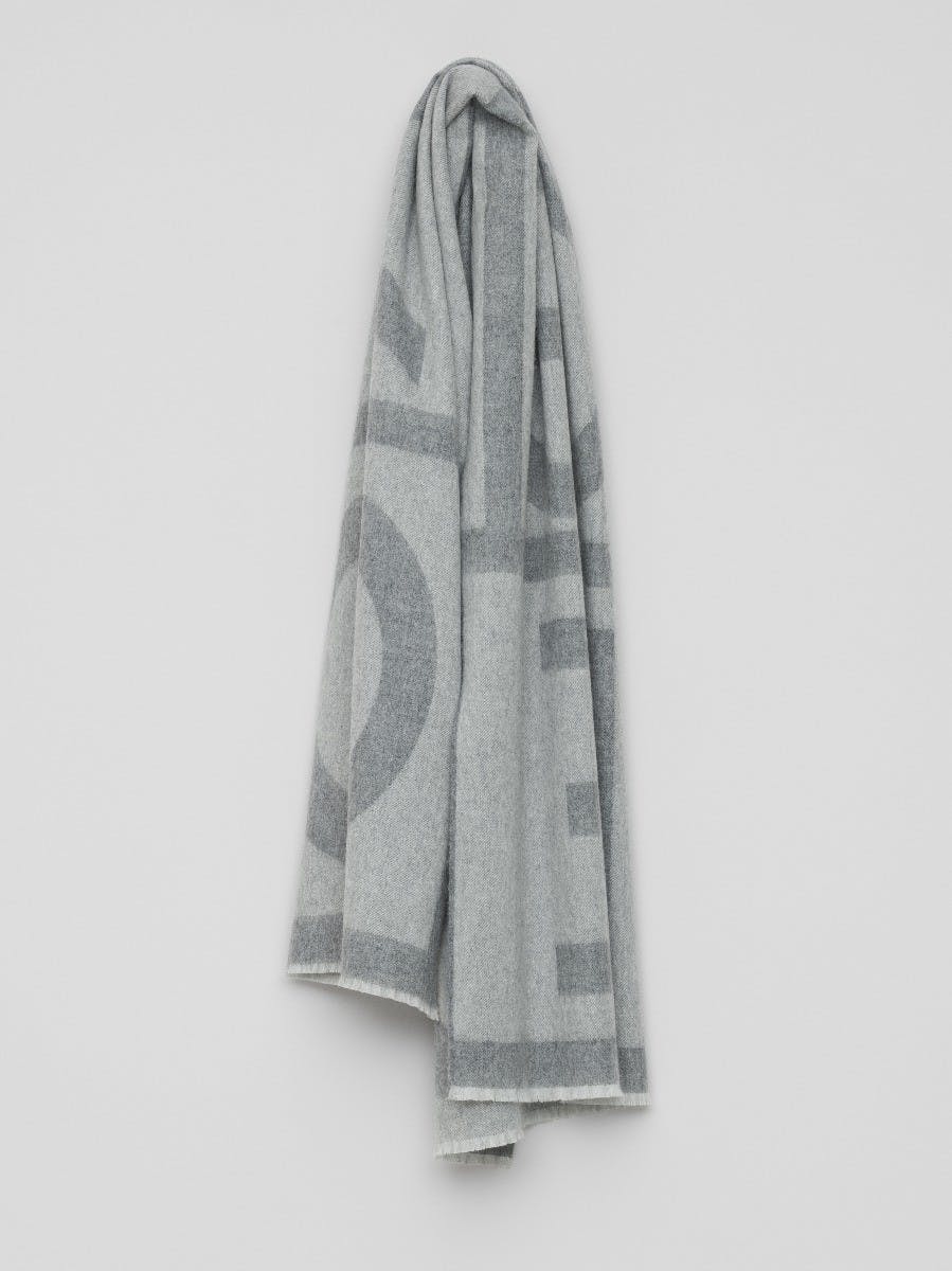 Mens Grey Anagram Lambswool Cashmere Scarf | Begg x Co