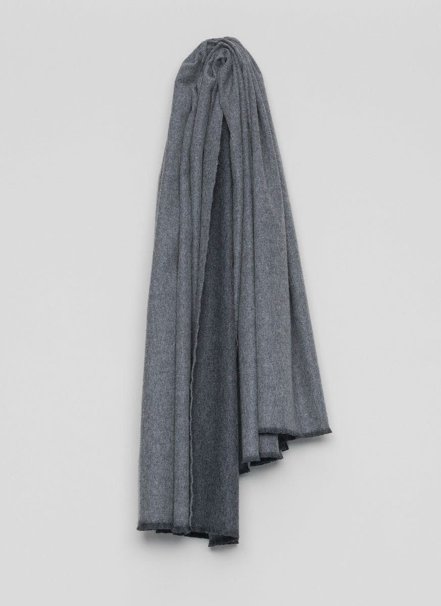 Vale Reversible Charcoal Grey Lambswool Cashmere Throw | Begg x Co