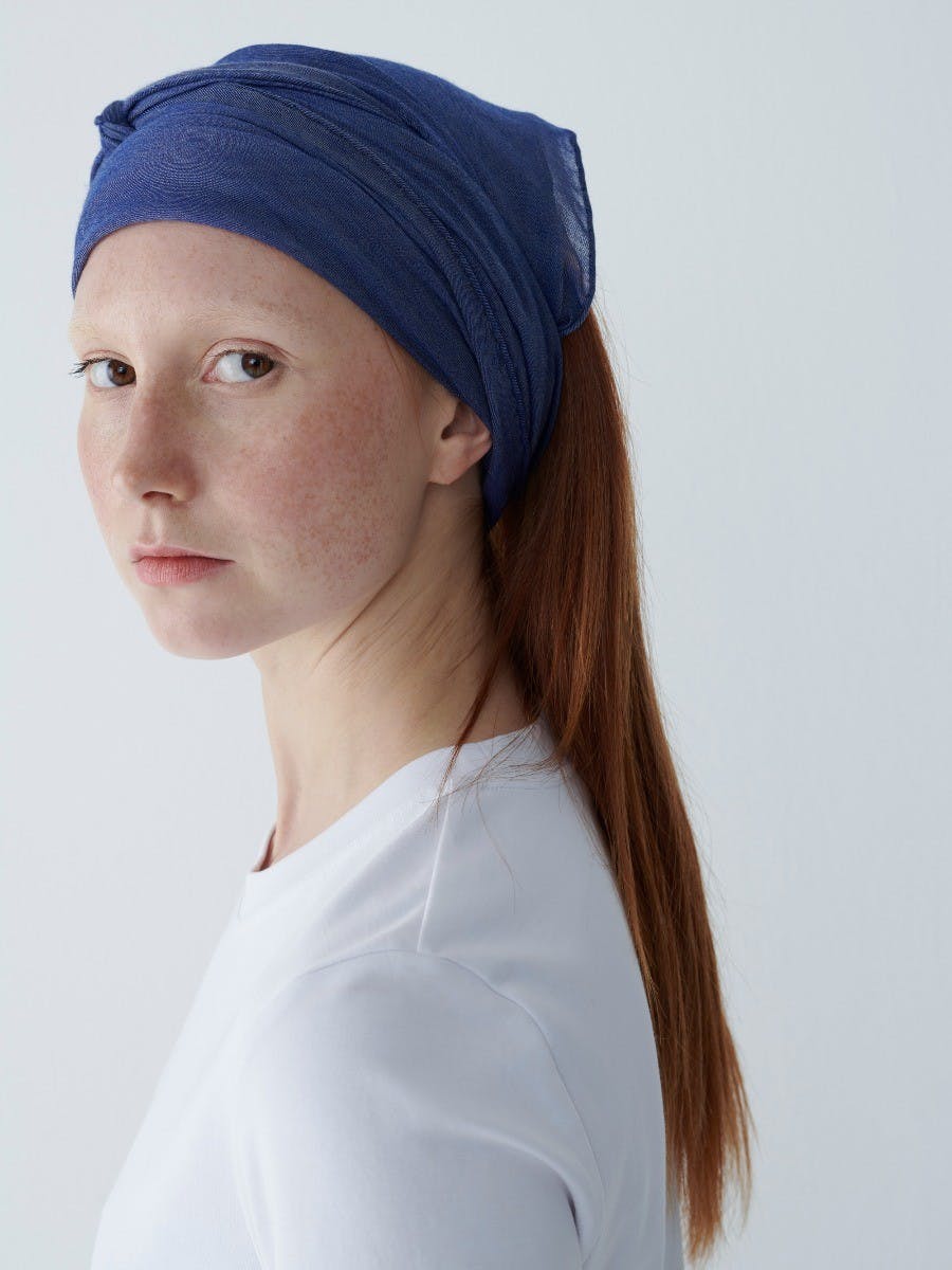 Lightweight Womens Wispy Cashmere Scarf in Provence Blue | Begg x Co