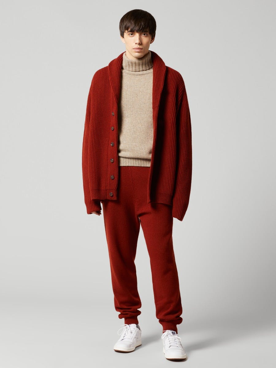 Mens Paprika Yacht Cashmere Knitted Cardigan | Begg x Co