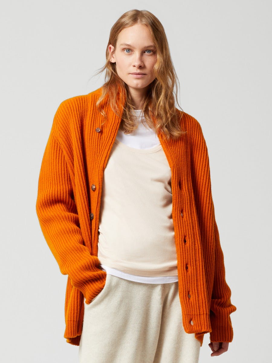Women's Cashmere Cardigan in Cinnamon by Begg x Co