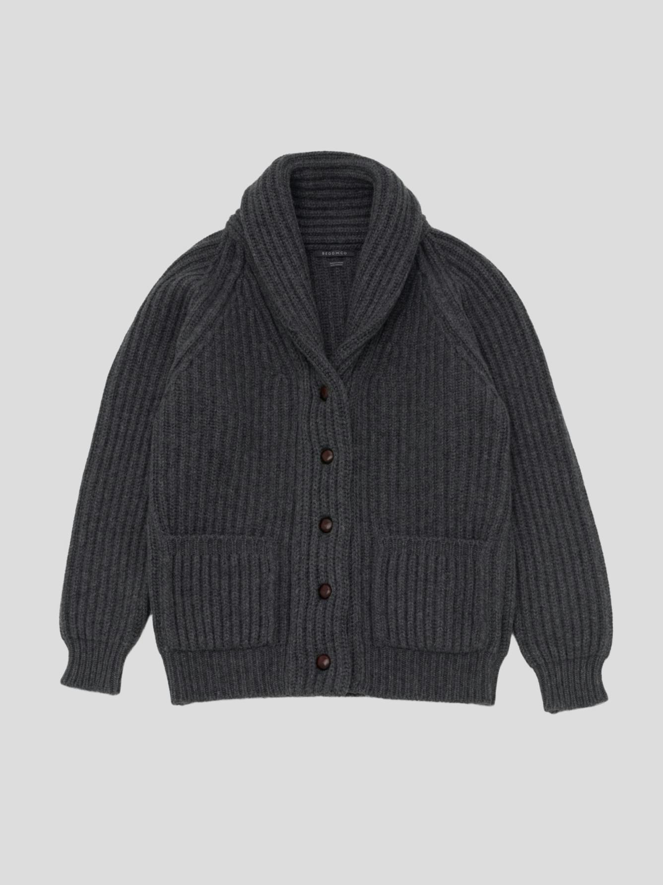 Mens Croft Cashmere Knitted Cardigan Grey | Begg x Co