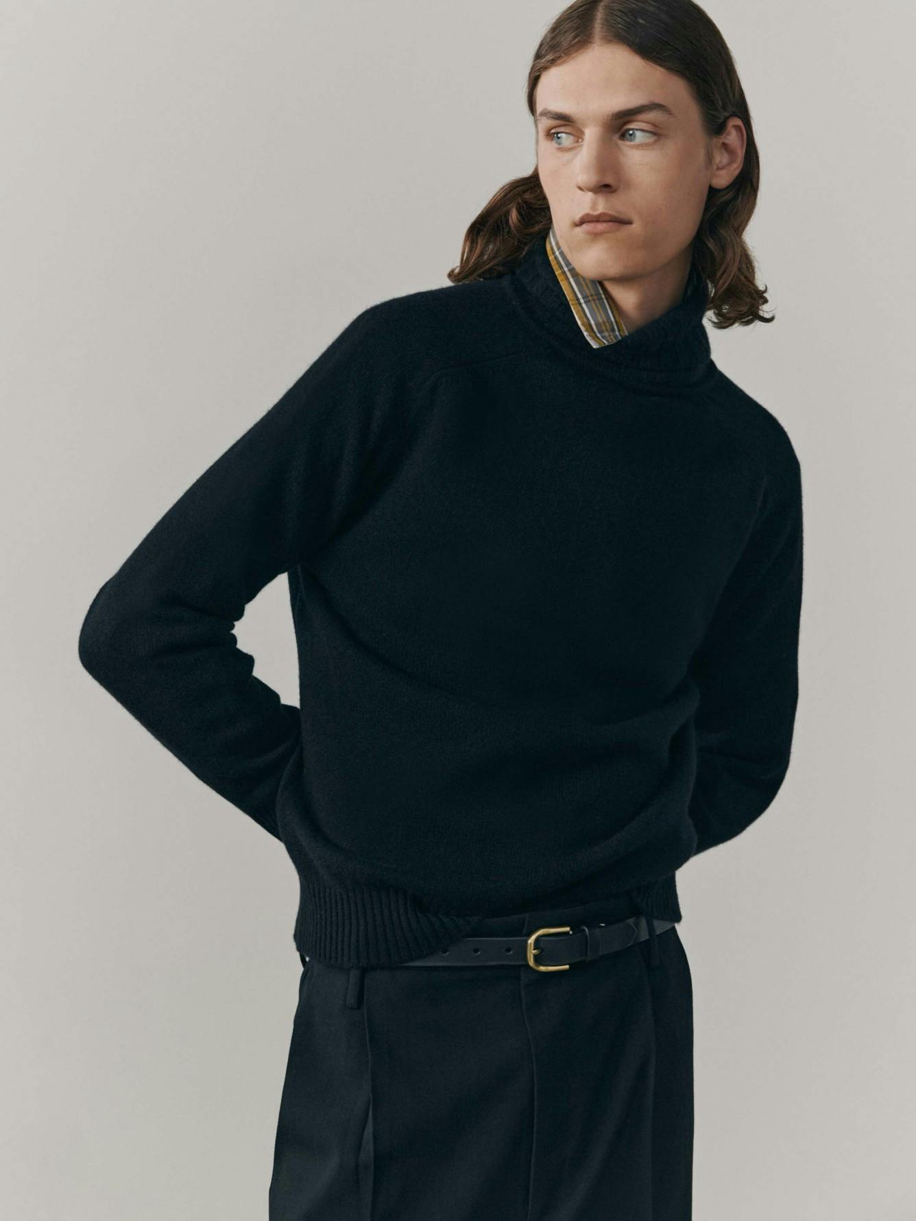 Men's Turtle Neck Cashmere Sweater Black