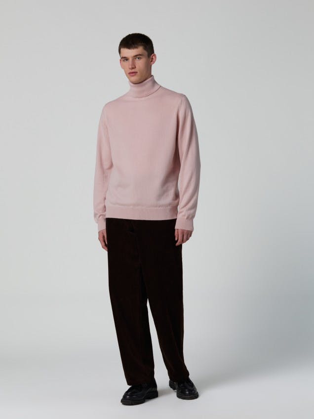 Men's Cashmere Roll Neck in Blush | Begg x Co