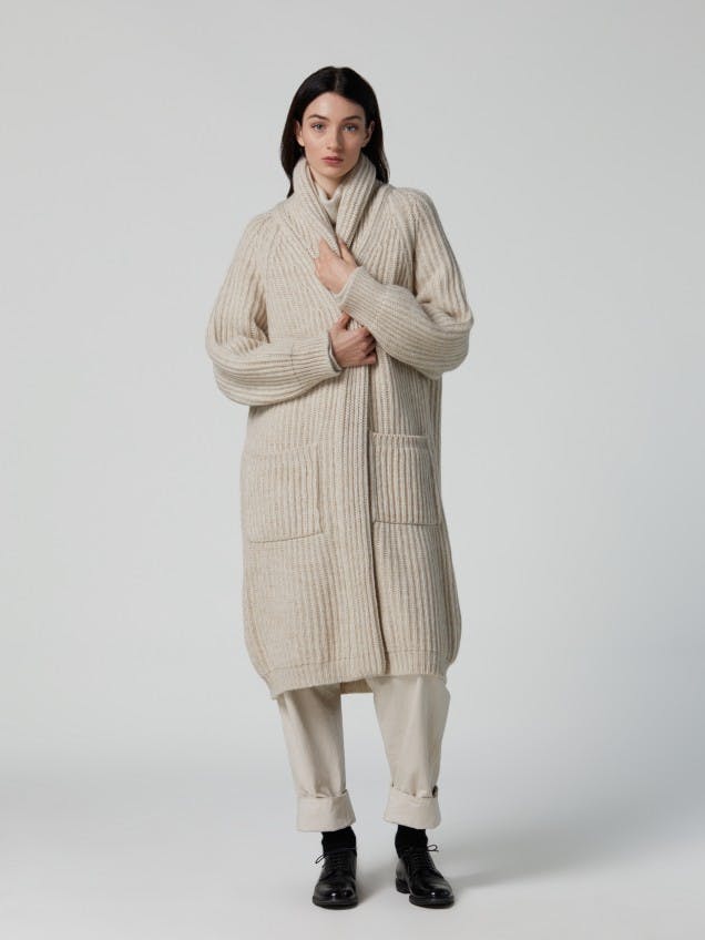 Womens cashmere shawl collar coat