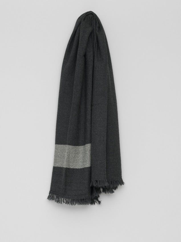 Rona Washed Voyage Cashmere Throw Charcoal | Begg x Co