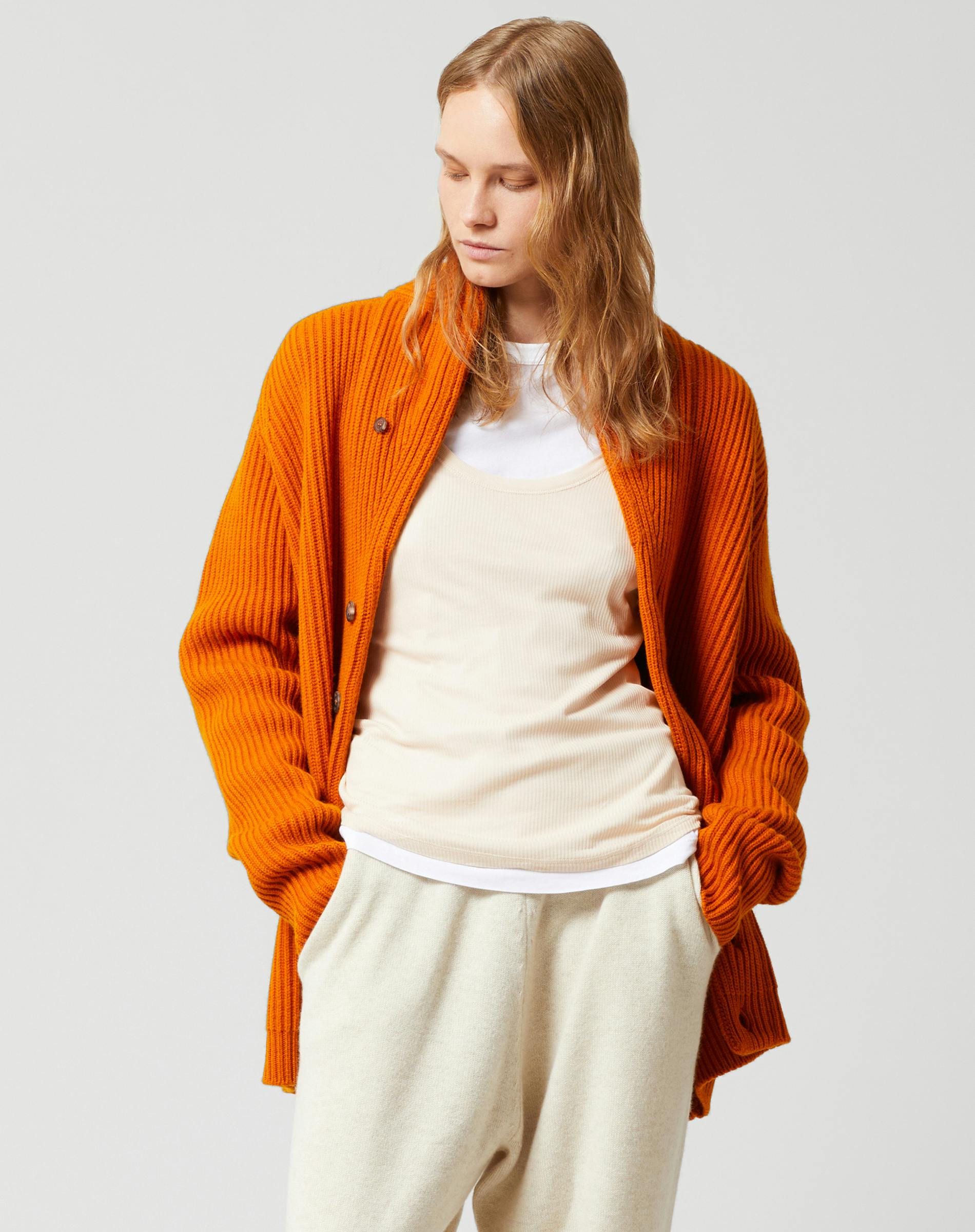 Women's Grey Cashmere Shawl Collar Cardigan
